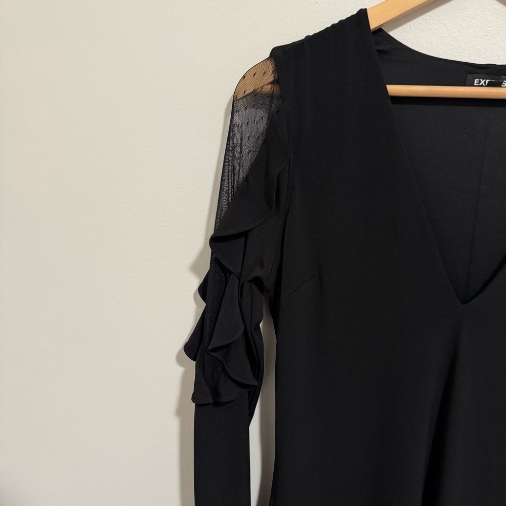 Express Ruffle Sleeve Mesh Mini Dress - Picture 3 of 6
